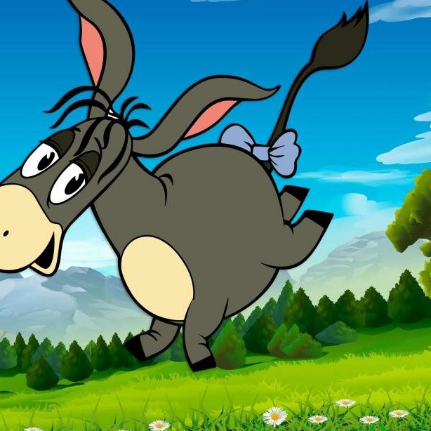 Веселый ослик